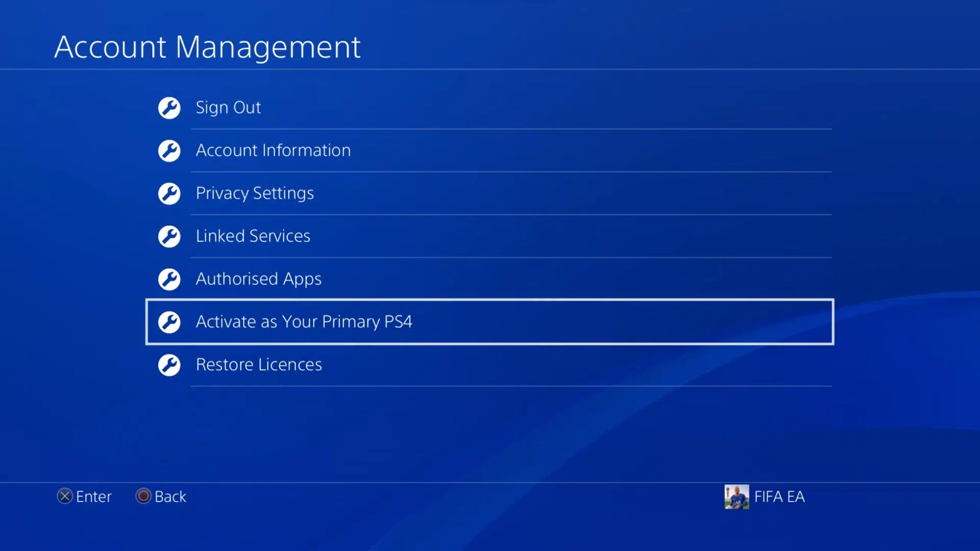 active as your primary ps4